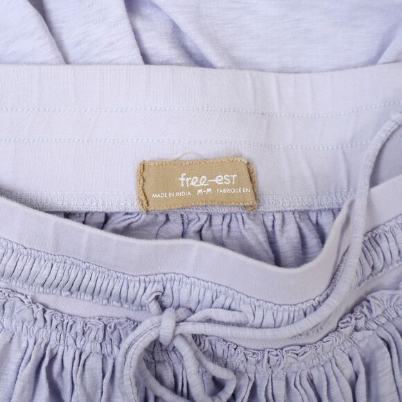 Free People Free-est Quentin Pants Mid-Rise Wide Leg Lavender Cotton M 281457 - Picture 9 of 10